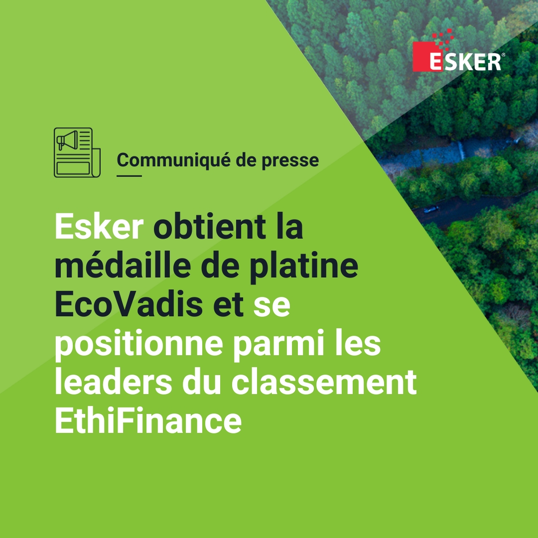 Esg : Esker Obtient à Nouveau La Médaille De Platine Ecovadis Et Se 